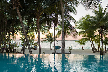 Image showing swimming pool on tropical beach