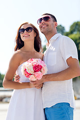 Image showing smiling couple in city