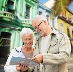 Image showing senior couple over latin american city street