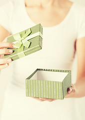 Image showing woman hands with gift box