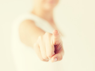 Image showing woman pointing her finger at you