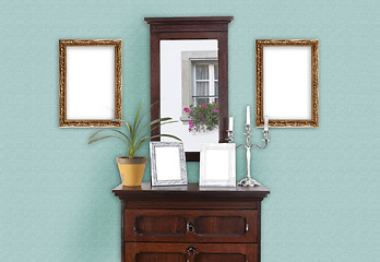 Image showing Mint wall with picture frame