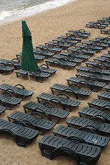 Image showing Beds on the beach