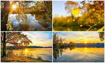 Image showing Collage of autumn scenery