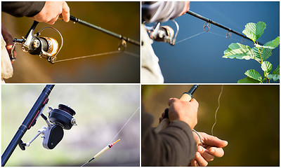 Image showing Collage on the theme of fishing