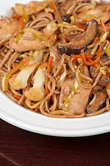 Image showing buckwheat noodles with chicken