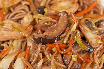 Image showing buckwheat noodles with chicken