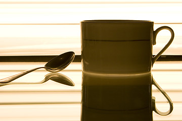 Image showing Coffee cup and the spoon