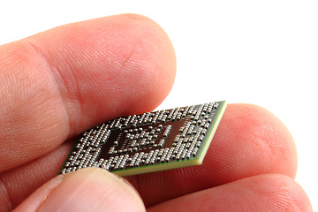 Image showing microprocessor in human hand