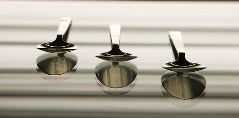 Image showing The three silver spoons