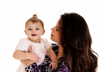 Image showing Closeup of baby with mom.