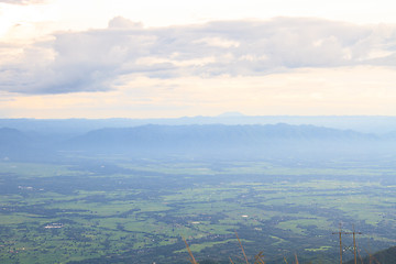 Image showing  green mountains and forest on top veiw