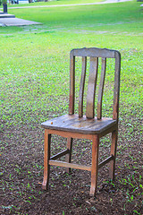 Image showing chair on grass in the garden