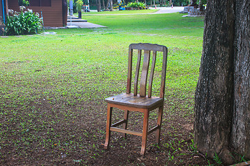 Image showing chair on grass in the garden