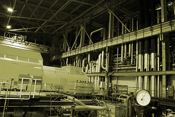 Image showing Pipes inside energy plant