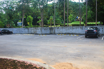 Image showing Car parking lot with white mark 