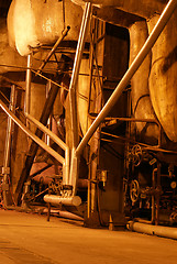 Image showing different size and shaped pipes at a power plant