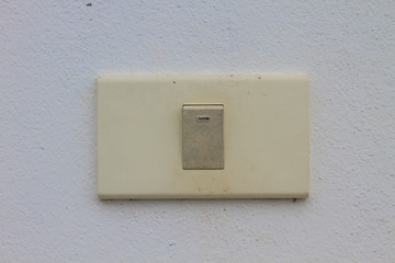 Image showing Light switch on the old wall 