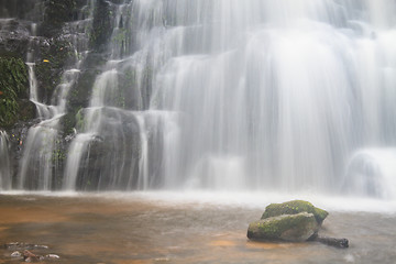 Image showing waterfall and rocks covered with moss