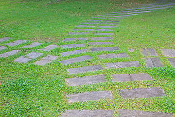 Image showing Stone walkway in the park