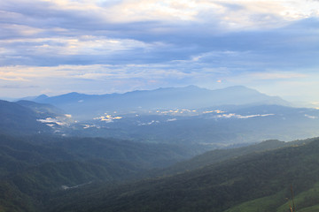 Image showing  green mountains and forest on top veiw