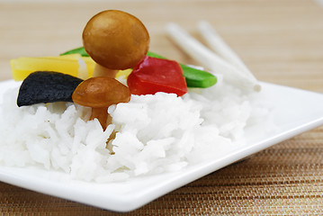 Image showing Rice and mushrooms