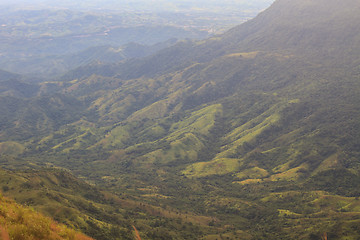 Image showing  green mountains and forest on top veiw