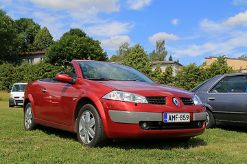 Image showing Red Renault Megane Cabriolet Car at Summer