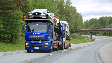 Image showing MAN Car Carrier Hauls New Cars