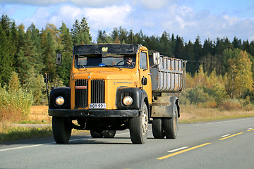 Image showing Classic Scania 110 Truck on the Road