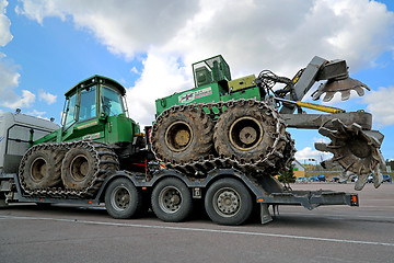 Image showing John Deere Forestry Harvester with Double Disk Forest Plough