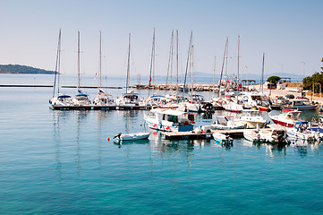 Image showing small coastal town of Greek