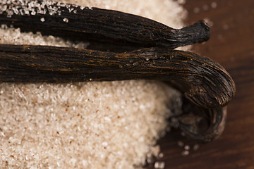 Image showing vanilla sugar and vanilla beans