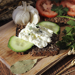 Image showing Cottage cheese sandwich 