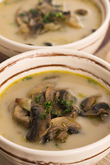 Image showing mushroom soup on a table