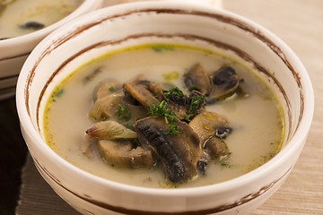 Image showing mushroom soup on a table