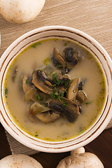 Image showing mushroom soup on a table
