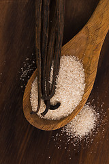 Image showing vanilla sugar and vanilla beans