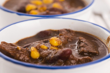 Image showing Tasty winter traditional hot pot stew with meat and vegetables 