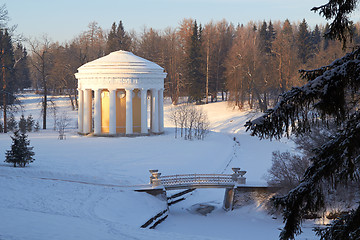 Image showing Temple of Friendship winter sunny day Pavlovsk, Russia