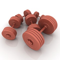 Image showing Fitness dumbbells