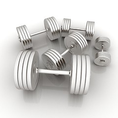 Image showing Fitness dumbbells