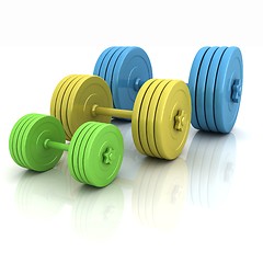 Image showing Fitness dumbbells