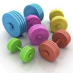 Image showing Fitness dumbbells