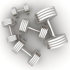 Image showing Fitness dumbbells