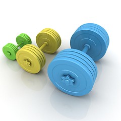 Image showing Fitness dumbbells