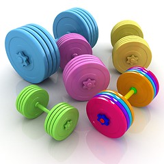 Image showing Fitness dumbbells