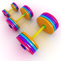 Image showing Fitness dumbbells