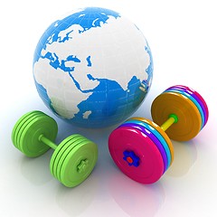 Image showing dumbbells and earth