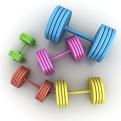 Image showing Fitness dumbbells